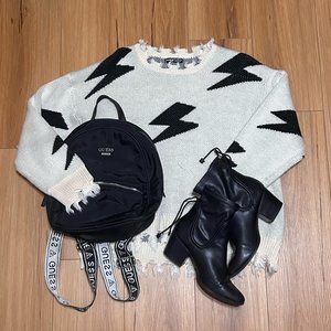 GUESS? black nylon backpack purse